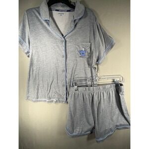 Life Is Good Womens XL Pajama Set Heather Grey Coffee Mug Short Sleeve Shorts